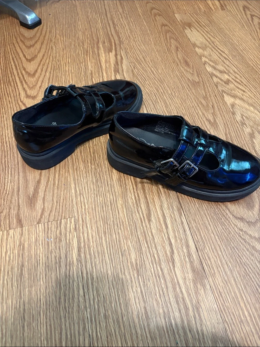 art class Black Patent Double-Strap Mary Janes
